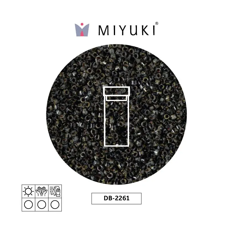 Miyuki delica 11/0 DB2261 opaq negro picasso x 3g