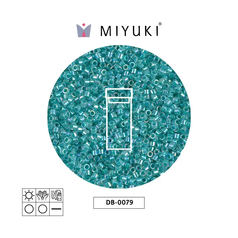 Miyuki delica 11/0 DB0079 lined aqua blue AB x 3g