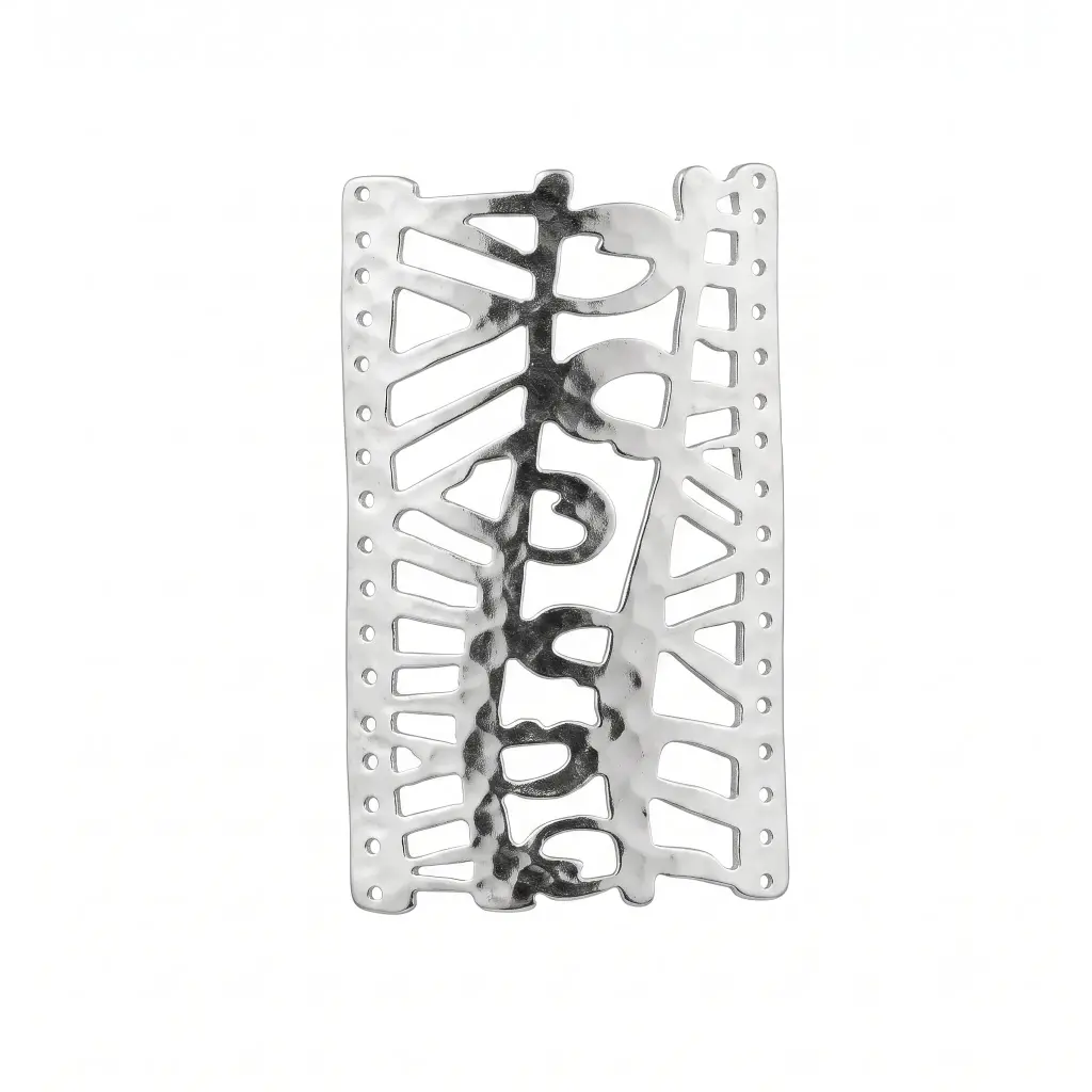 Placa Mishky safari 3x6cm plateada