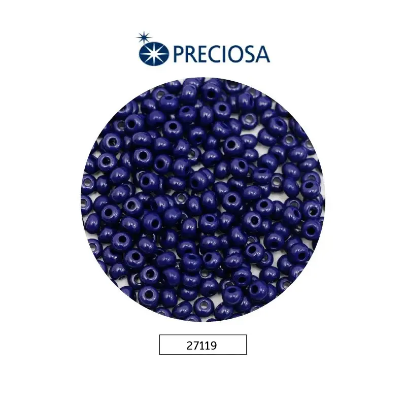 Mostacilla checa preciosa 6/0 4mm 33070 OP azul oscuro x 50g