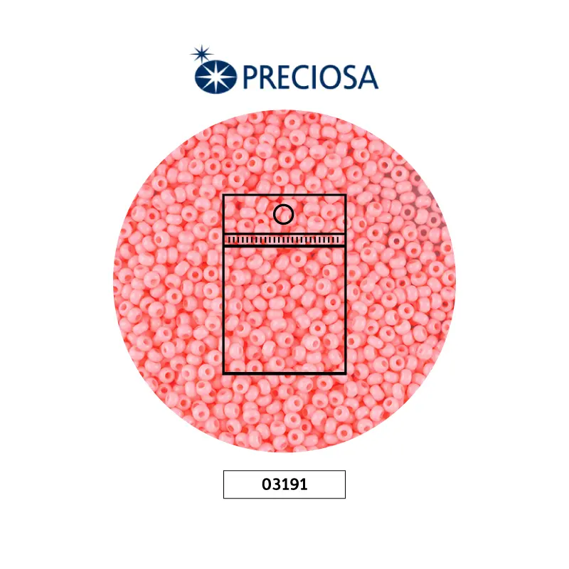 Mostacilla checa preciosa 8/0 3mm 03191 OP rosado intenso x 50g
