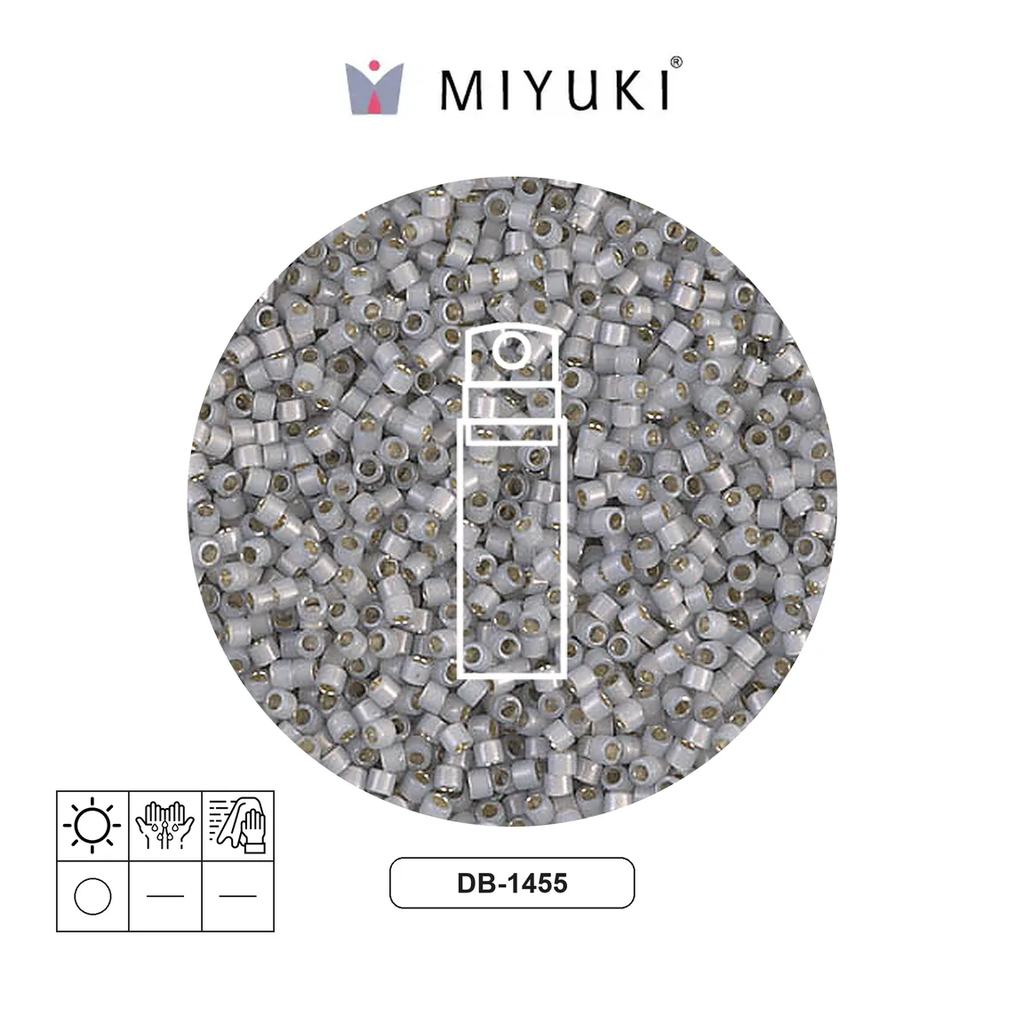 Miyuki delica 11/0 DB1455 plateado forrado claro smoke opal x 10g