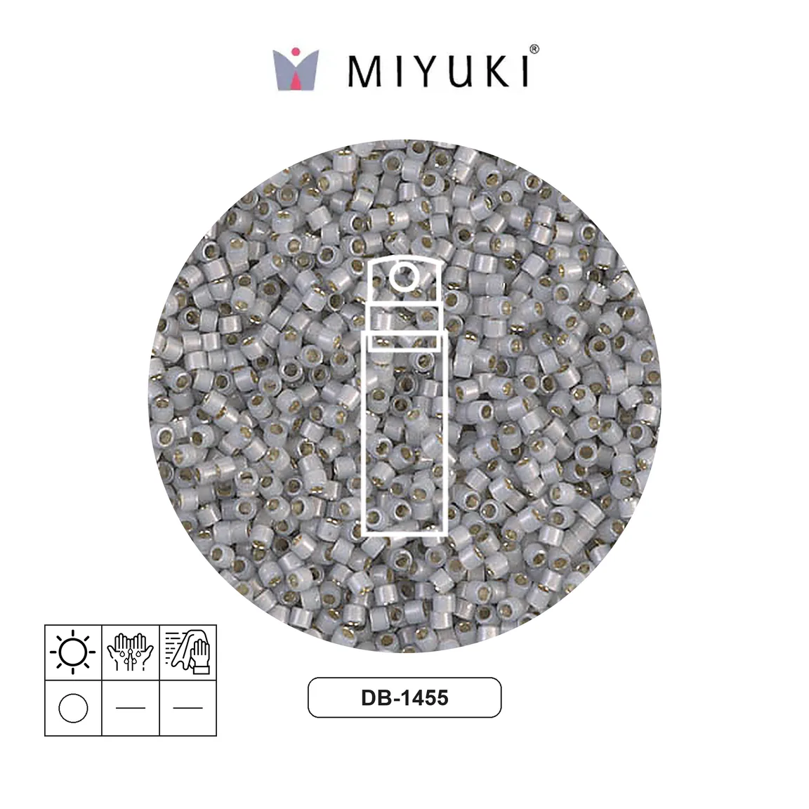 Miyuki delica 11/0 DB1455 plateado forrado claro smoke opal x 10g