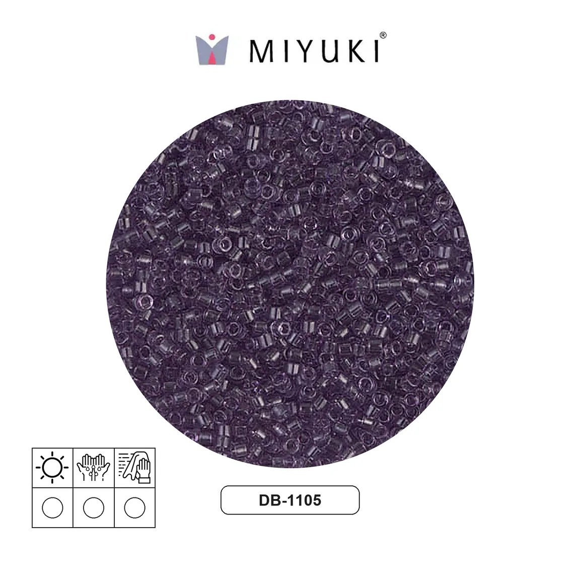 Miyuki delica 11/0 DB1105 transparente claro amethyst x 50g