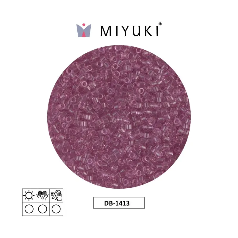 Miyuki delica 11/0 DB1413 transparente claro rosa x 50g