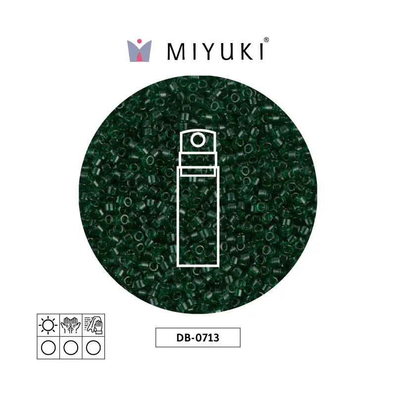 Miyuki delica 11/0 DB0713 transparente oscuro verde x 10g