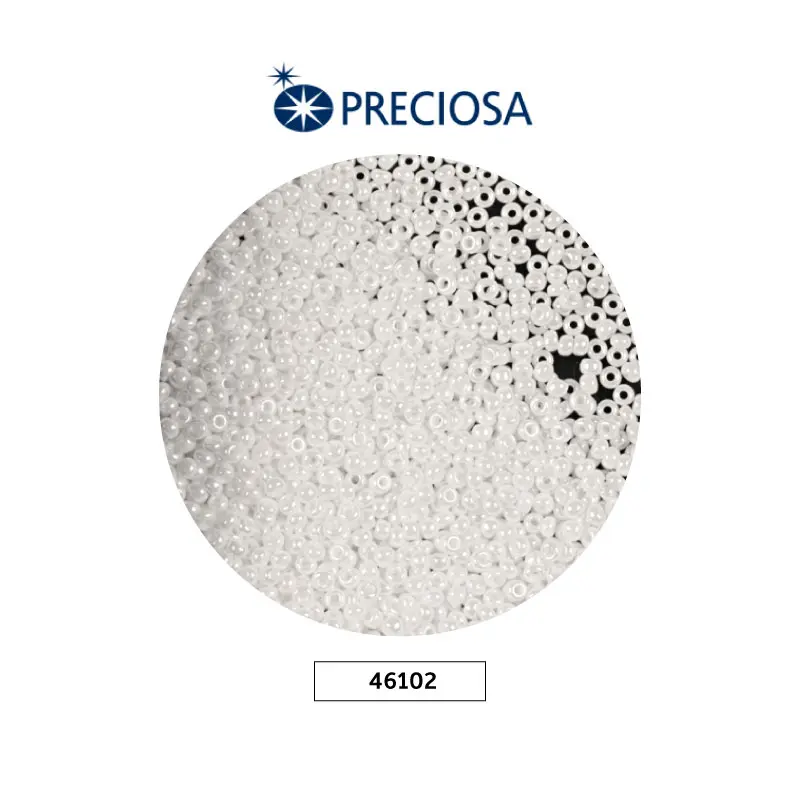 Mostacilla checa preciosa 8/0 3mm 46102 blanco perlado x 500g
