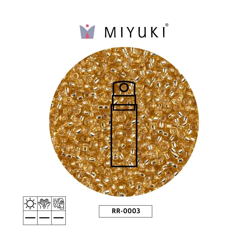 Mostacilla Miyuki rocalla 11/0 RR0003 plateado forrado dorado x 10g