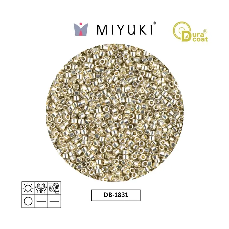 Miyuki delica 11/0 DB1831 galvanizado plateado Duracoat x 50g
