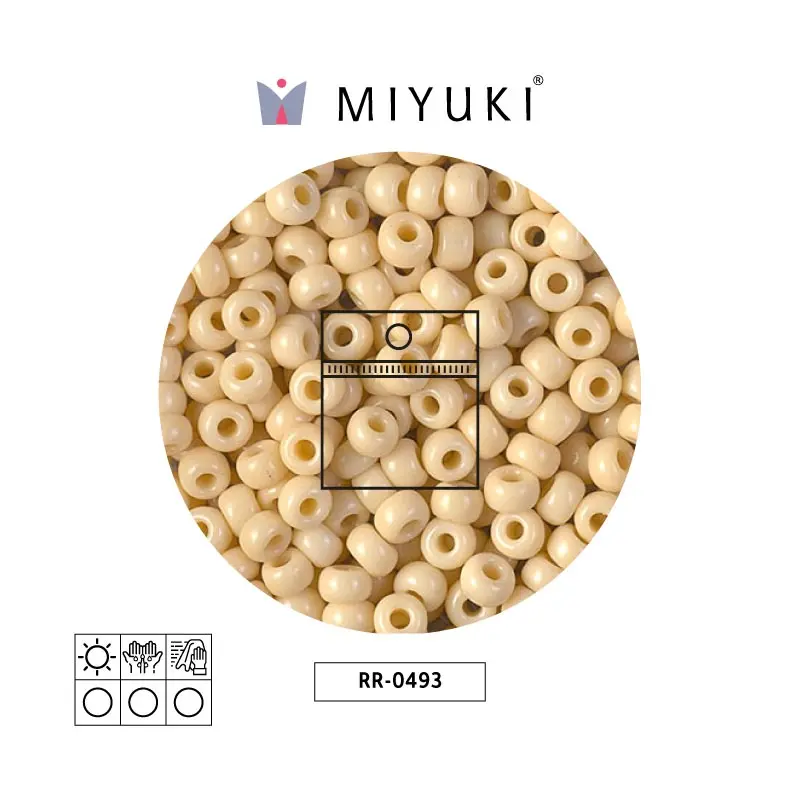 Mostacilla Miyuki rocalla 6/0 RR0493 opaco claro beige x 25g