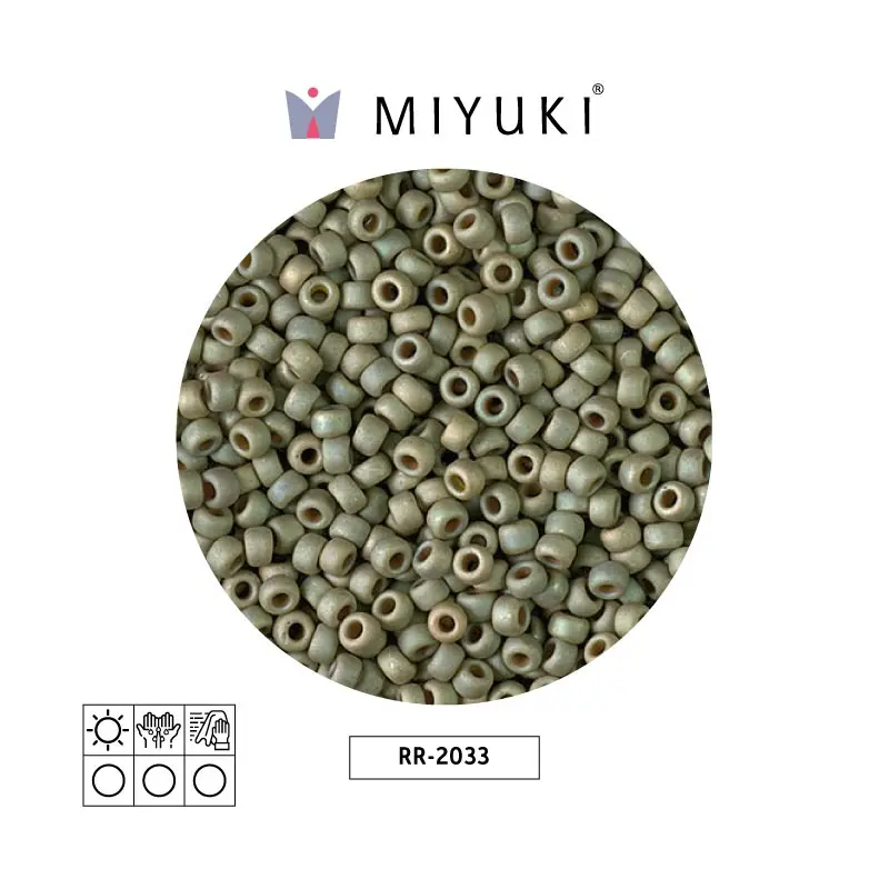 Mostacilla Miyuki rocalla 8/0 RR2033 mate opaco claro verde X 250g