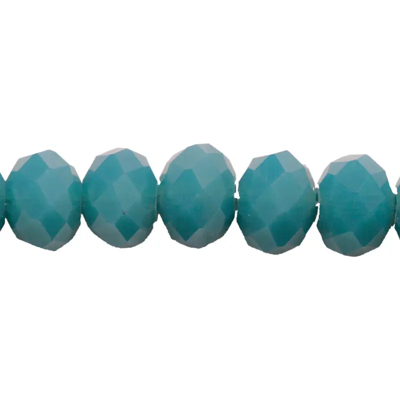 Murano rondela facetada 8mm azul turquesa 53 x 71 und