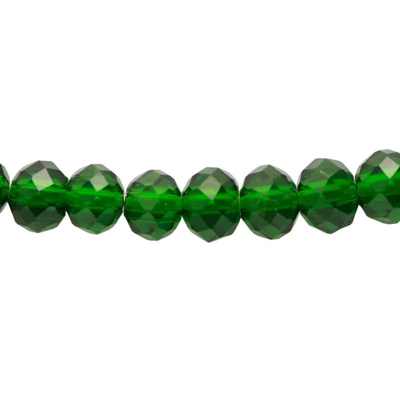 Murano rondela facetada 6mm verde pino 12 x 82unds