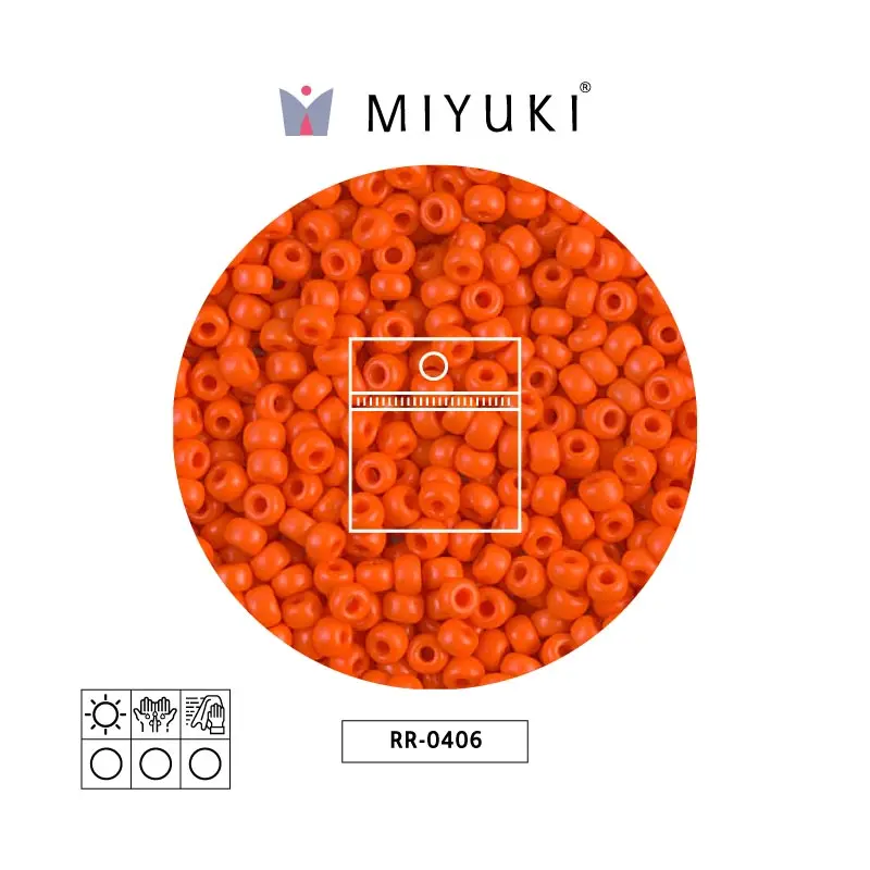 Mostacilla Miyuki rocalla 8/0 RR0406 opaco naranja x 25g