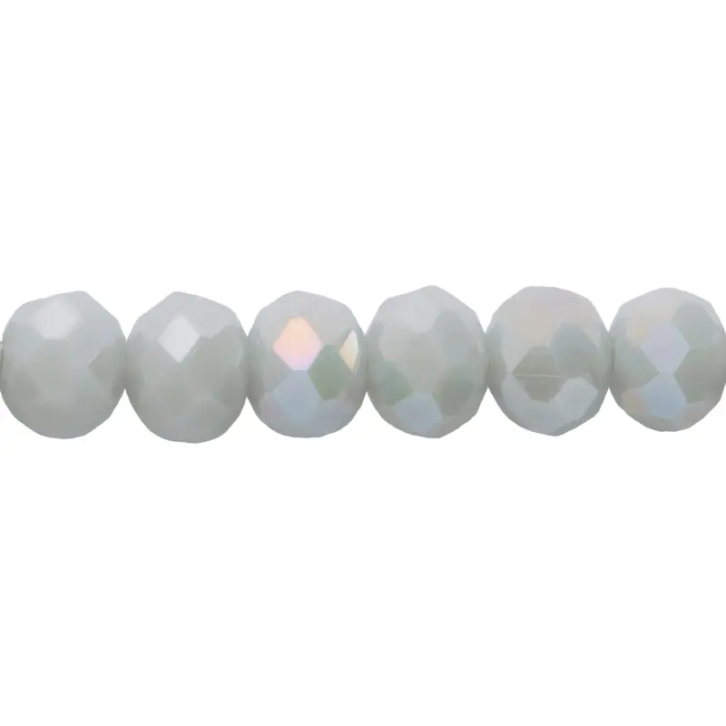 Murano rondela facetada 6mm light grey 55AB x 82unds