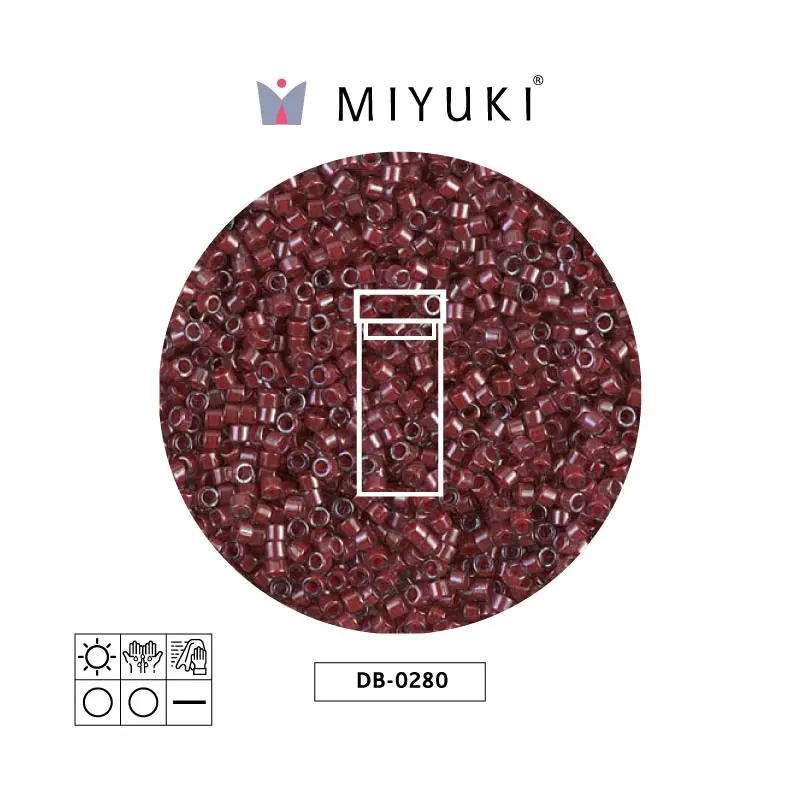 Miyuki delica 11/0 DB0280 cranberry lined crystal luster x 3g