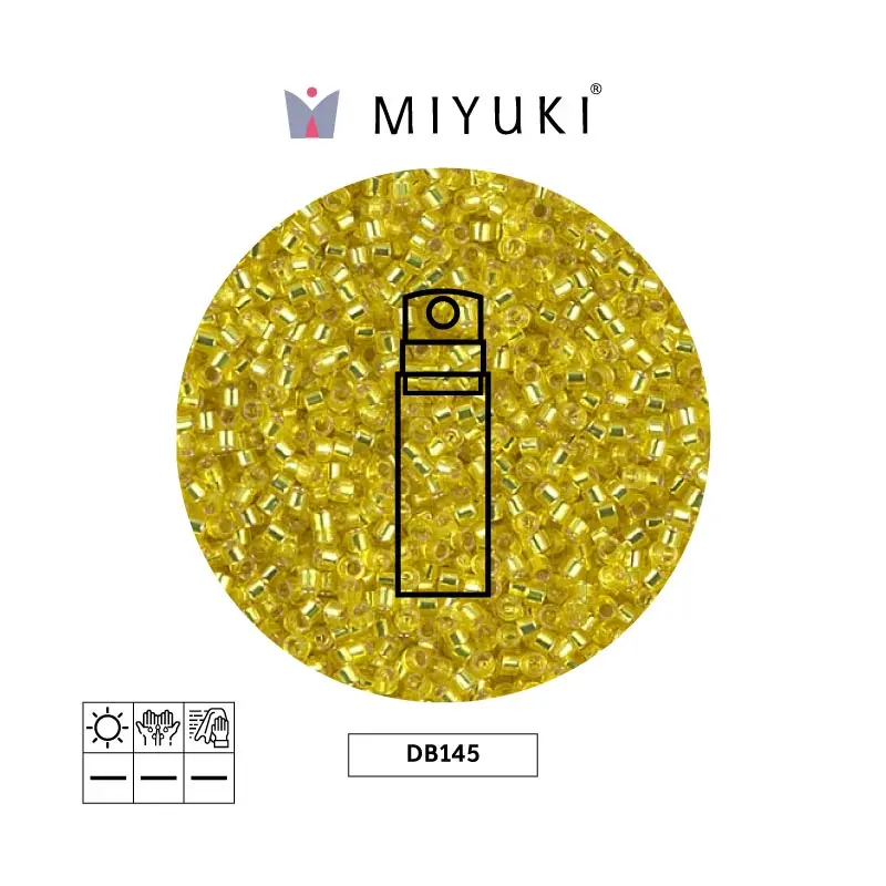 Miyuki delica 11/0 DB0145 plateado forrado amarillo x 10g
