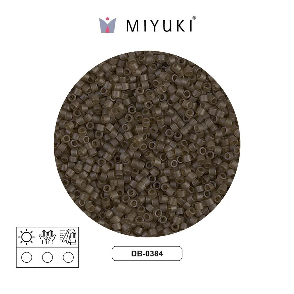 Miyuki delica 11/0 DB0384-1 transparente smoky quartz satinado x 50g