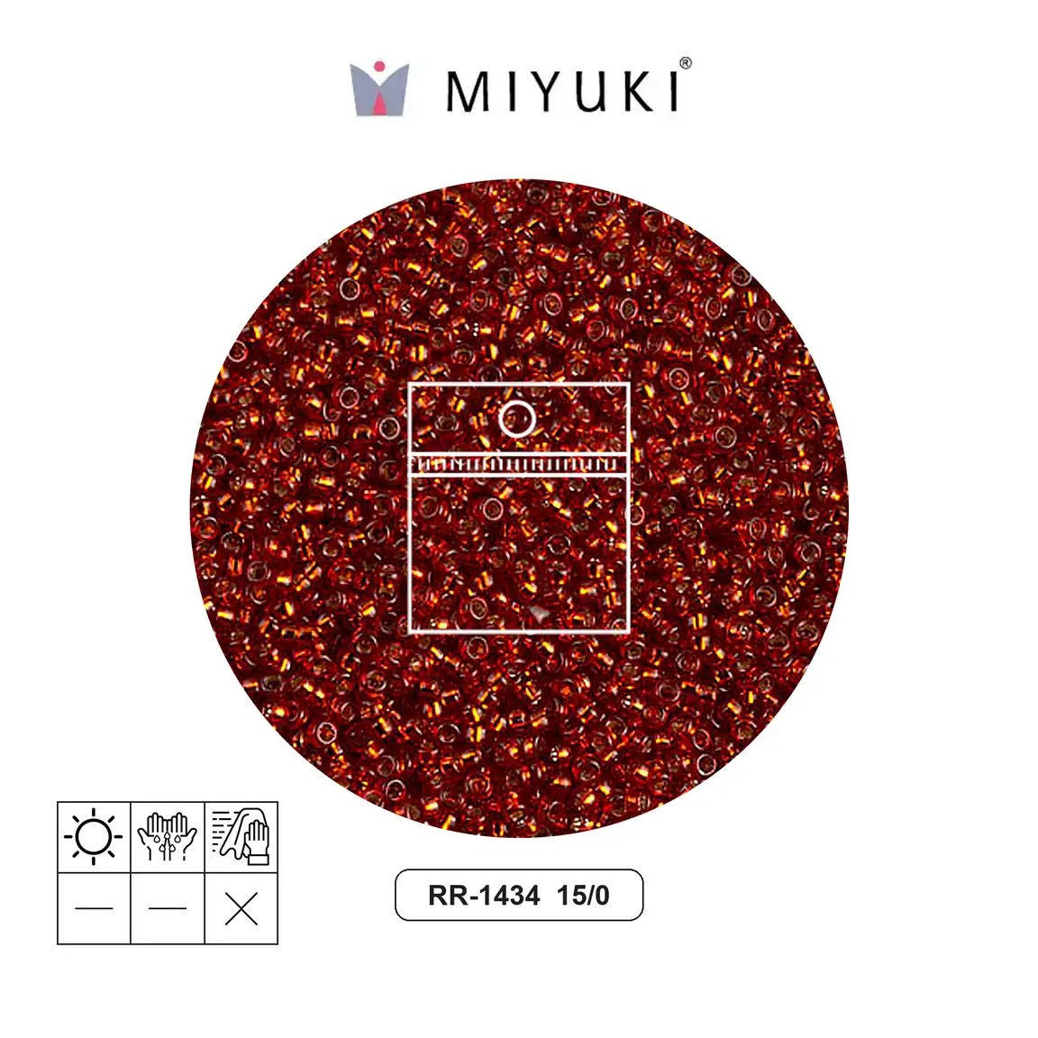 Mostacilla Miyuki rocalla 15/0 RR1434 plateado forrado oscuro burnt naranja x 10g