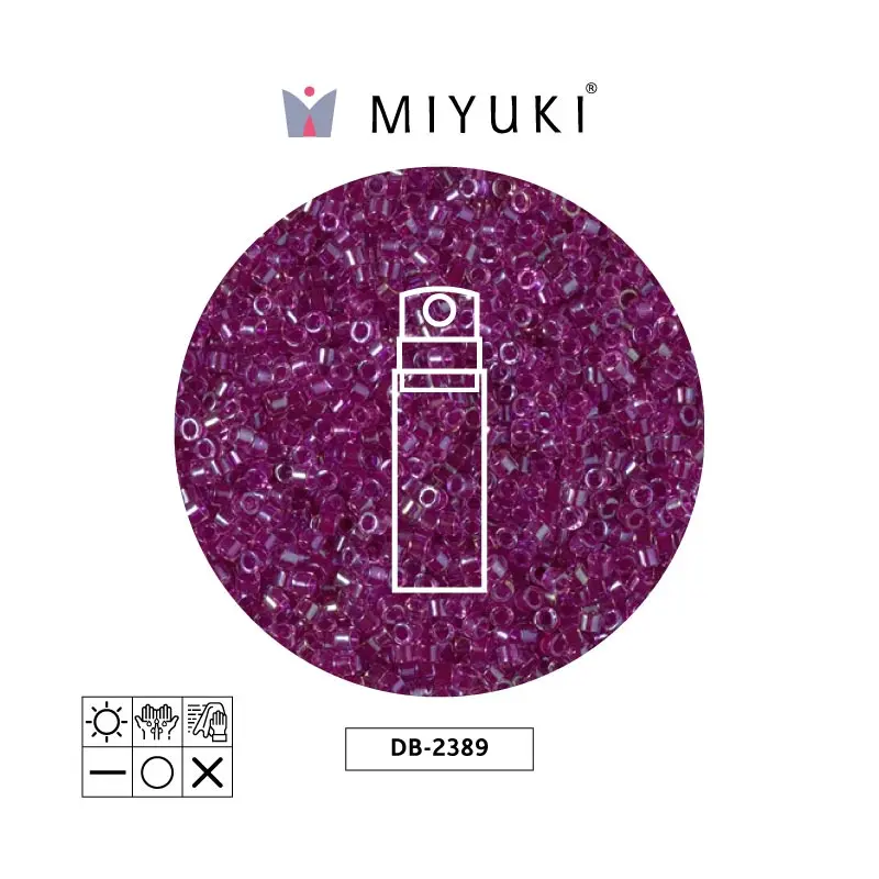 Miyuki delica 11/0 DB2389 color forrado fucsia x 10g