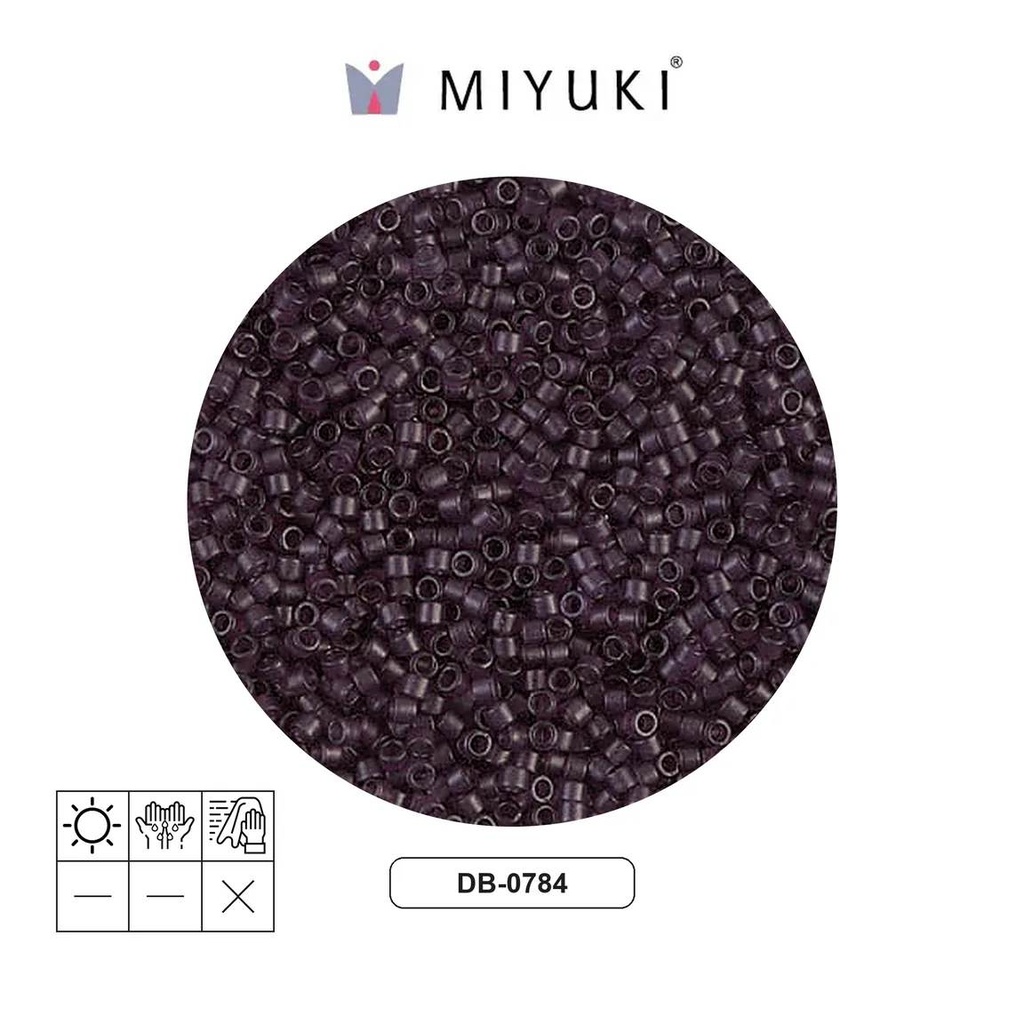 Miyuki delica 11/0 DB0784 mate transparente oscuro smoky amet x 50g