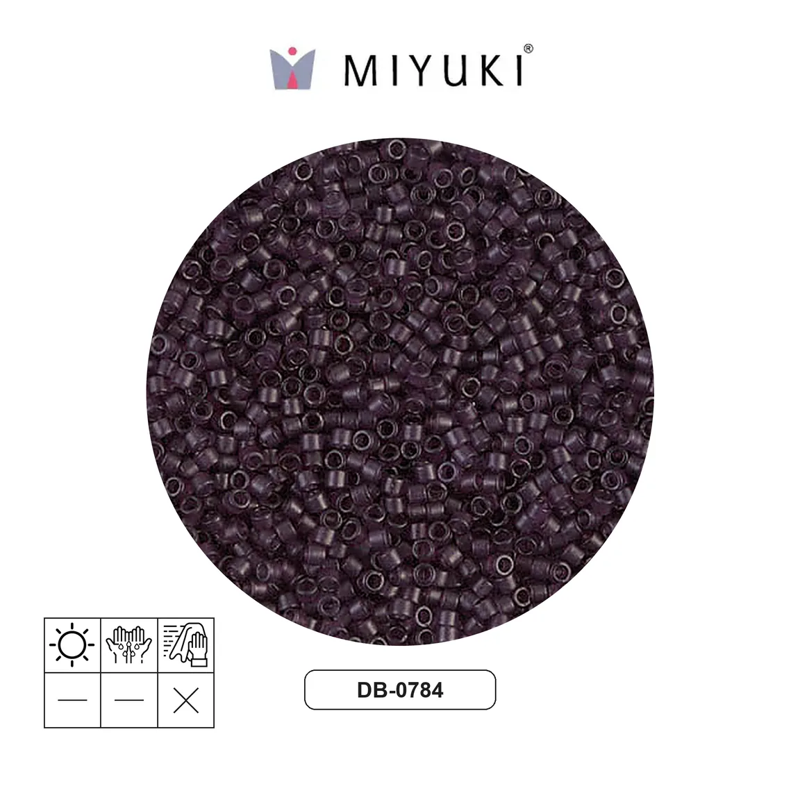 Miyuki delica 11/0 DB0784 mate transparente oscuro smoky amet x 50g