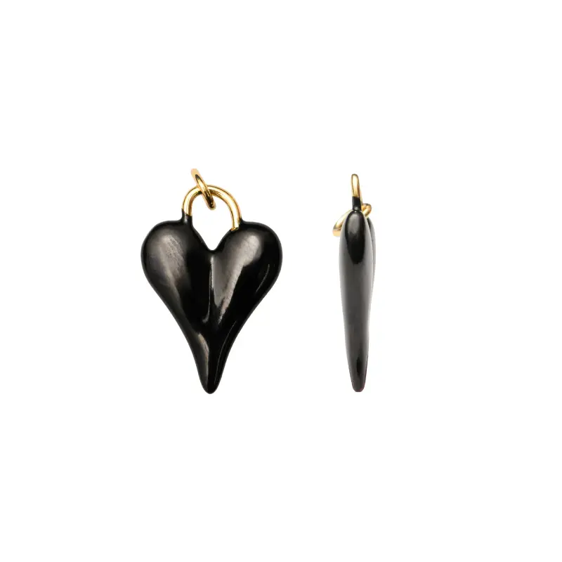 Dije esmaltado negro corazon 19mm W09921A16Y x und