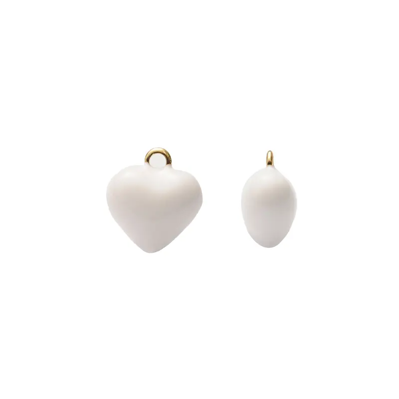 Dije esmaltado blanco corazon 15mm W09919A12Y x und