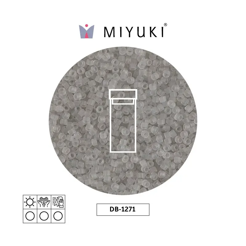 Miyuki delica 11/0 DB1271 mate transparente gris niebla x 3g