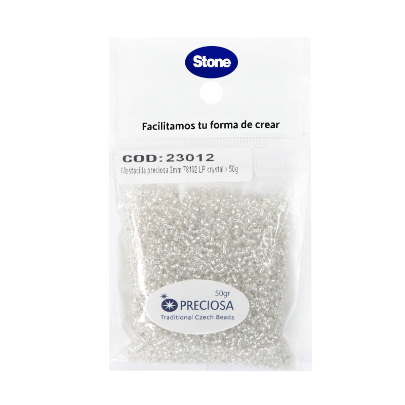 Mostacilla checa preciosa 10/0 2mm 78102 plateada x 50g