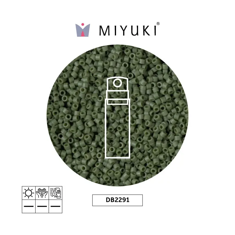 Miyuki delica 11/0 DB2291 glazed verde opaco x 10g
