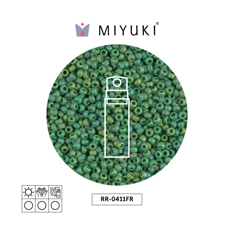 Mostacilla Miyuki rocalla 11/0 RR0411FR mate opaco verde AB x 10g