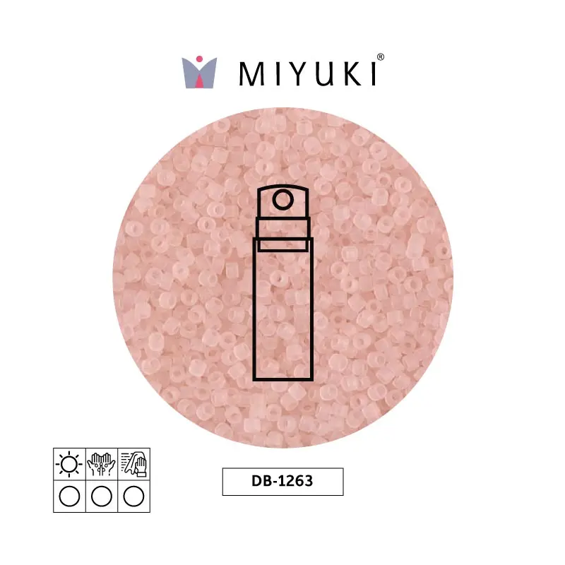 Miyuki delica 11/0 DB1263 mate transparente rosado niebla x 10g