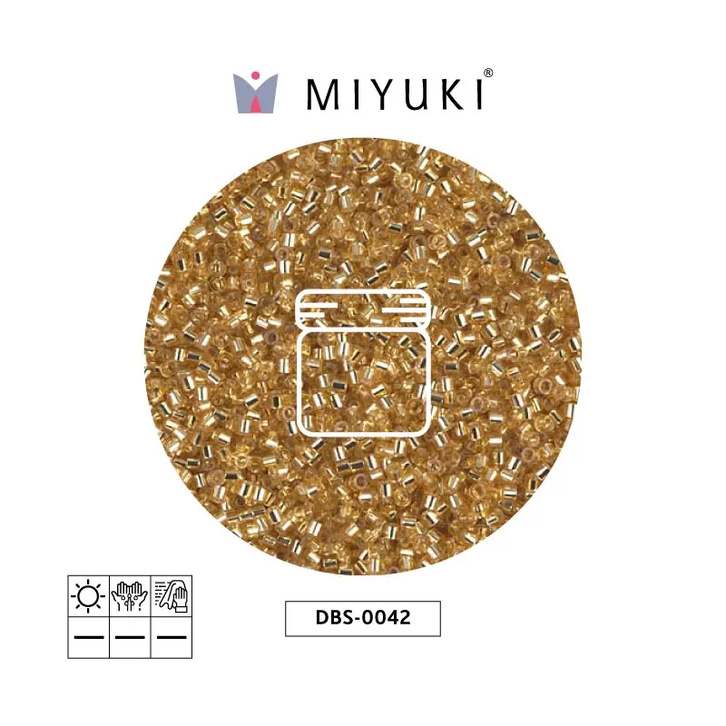 Miyuki delica 15/0 DBS0042 dorado forrado cristal x 5g