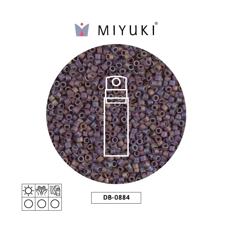 Miyuki delica 11/0 DB0884 mate opaco oscuro gris AB iridiscentex 10g