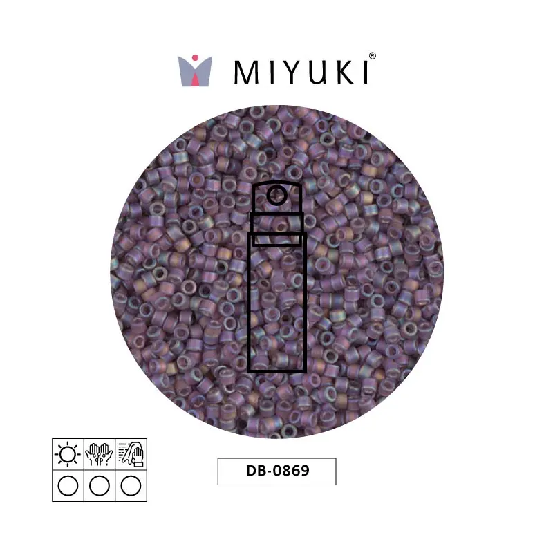 Miyuki delica 11/0 DB0869 mate transparente mauve AB iridiscentex 10g