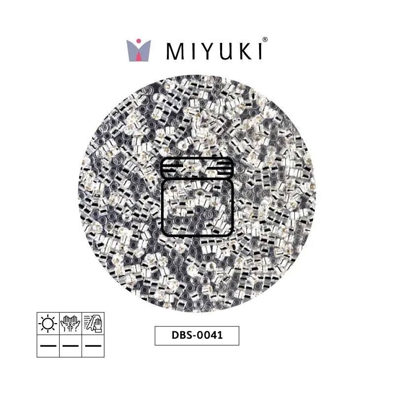 Miyuki delica 15/0 DBS0041 plateado forrado cristal x 5g