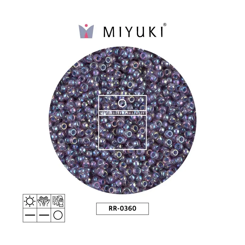 Mostacilla Miyuki rocalla 11/0 RR0360 forrado claro morado AB x 25g