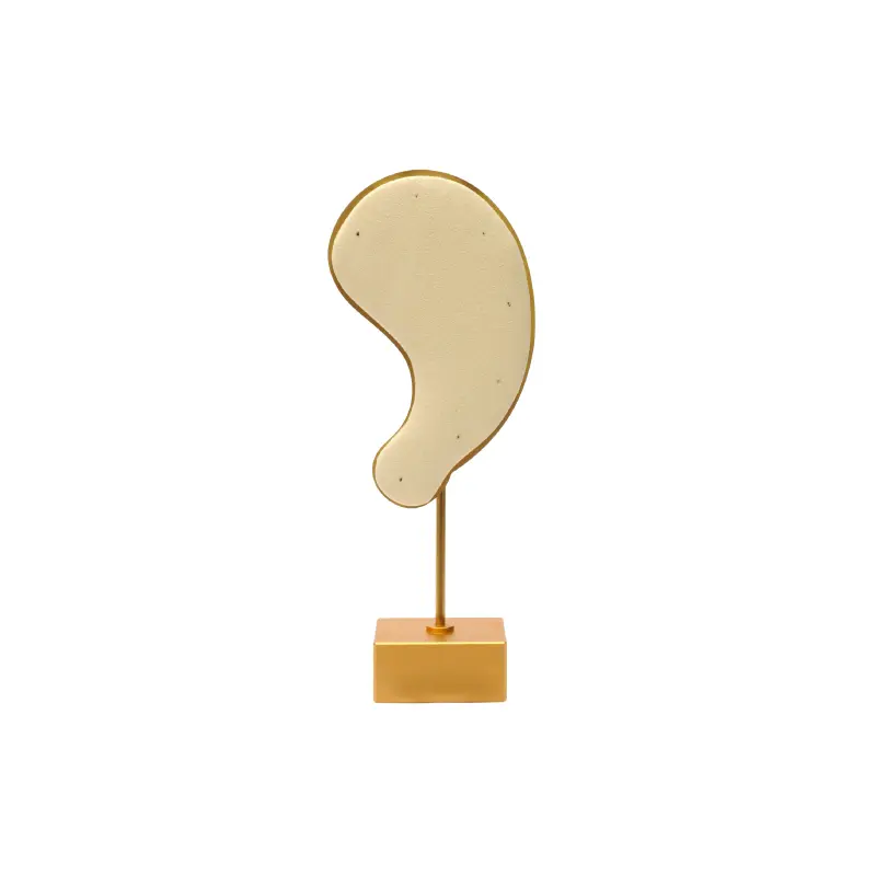 Exhibidor de aretes en microfibra beige 13x5.5 cm x und