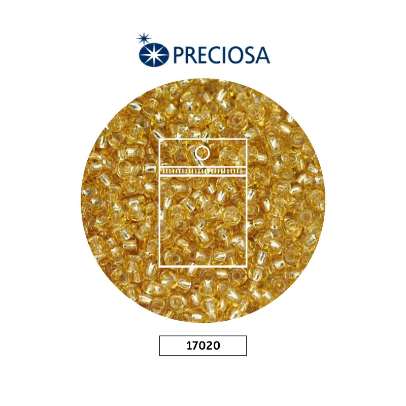 Mostacilla checa preciosa 10/0 2mm 17020 LP dorada x 50g