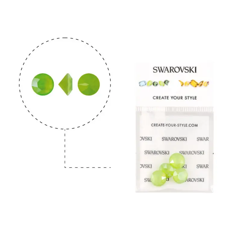 1088 swarovski chaton crystal lime SS39 x 4unds