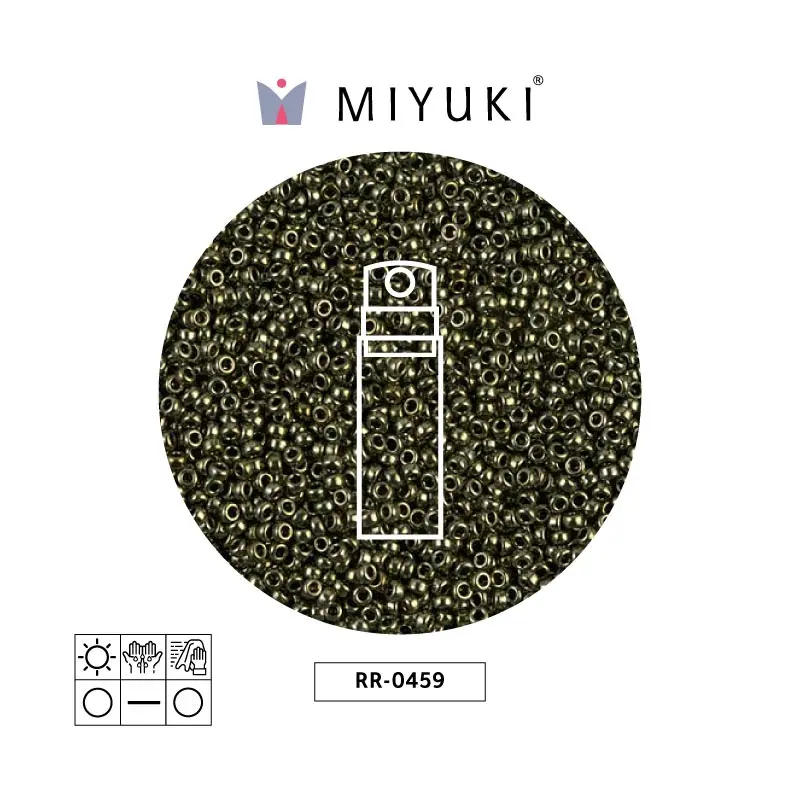 Mostacilla Miyuki rocalla 15/0 RR0459 metalizado verde x 10g