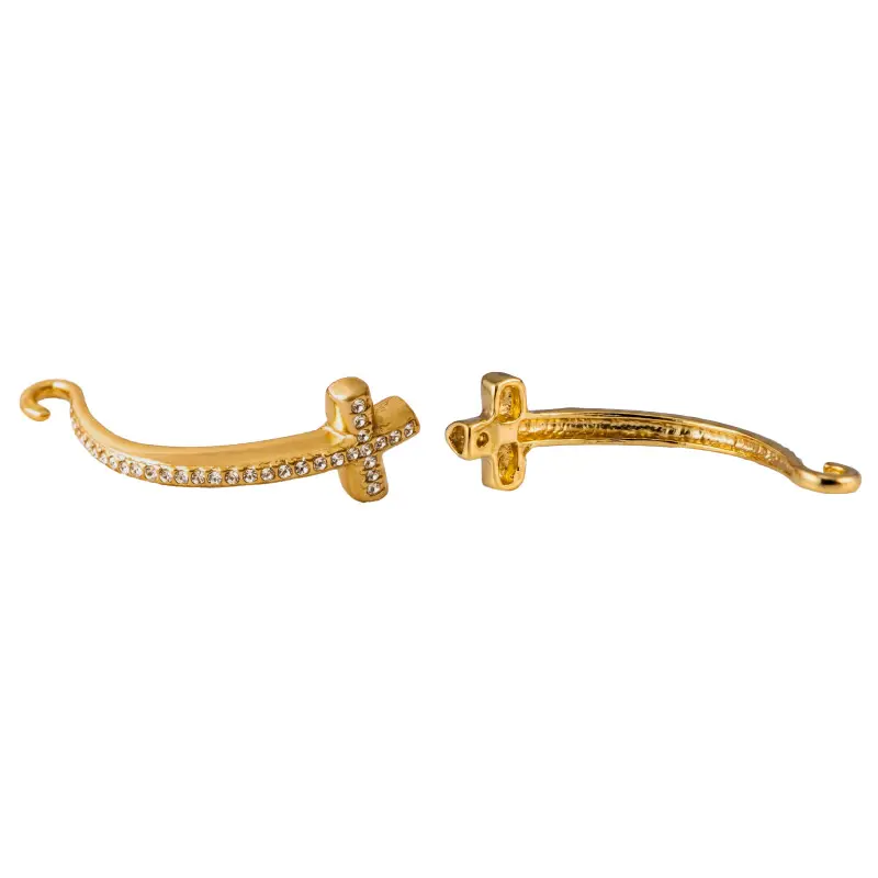 Cruz pulsera CR092 20x67mm/GP crystal x un