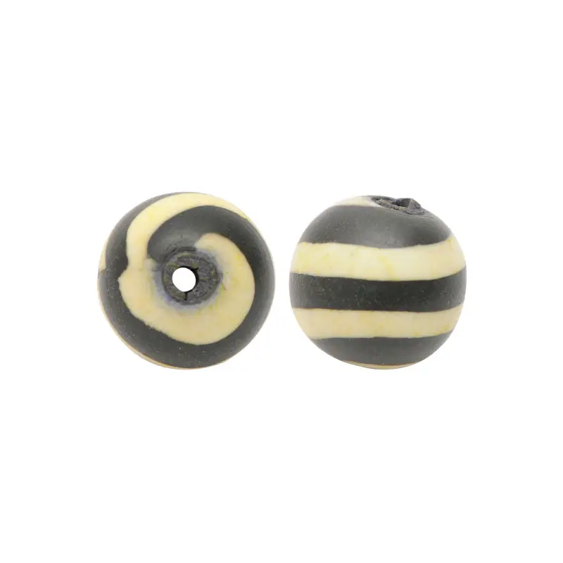 Fimo redonda 12mm 10-092 cebra negro/blanco x und