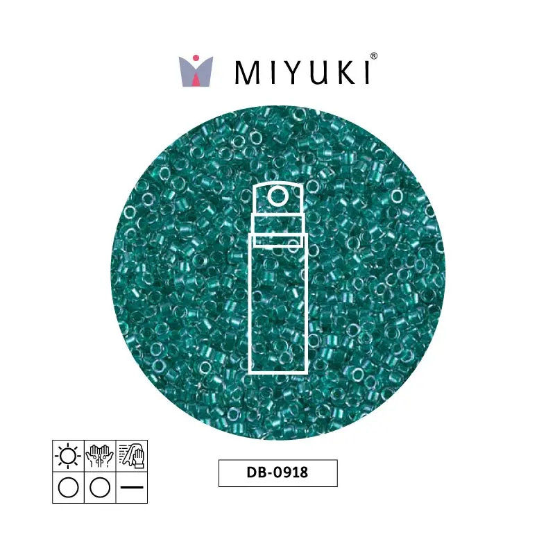 Miyuki delica 11/0 DB0918 sparkling oscuro azul verde forrado cristal x 10g