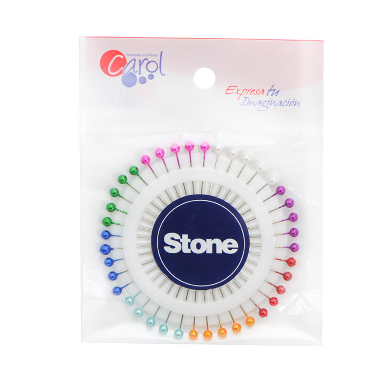 Alfiler Cabeza Perla 35 mm Colores surtidos x 40 Unidades