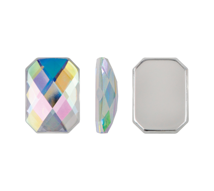 Acrilico K1037 octagon plano 13x18mm crystal AB 14 x und