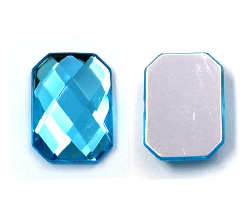 Acrilico K1037 octagon plano 15x21mm aquamarine 25 x und