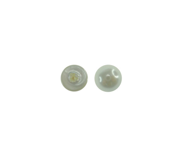 Media perla sintetica base plana 1H 6mm white CX-901 x und