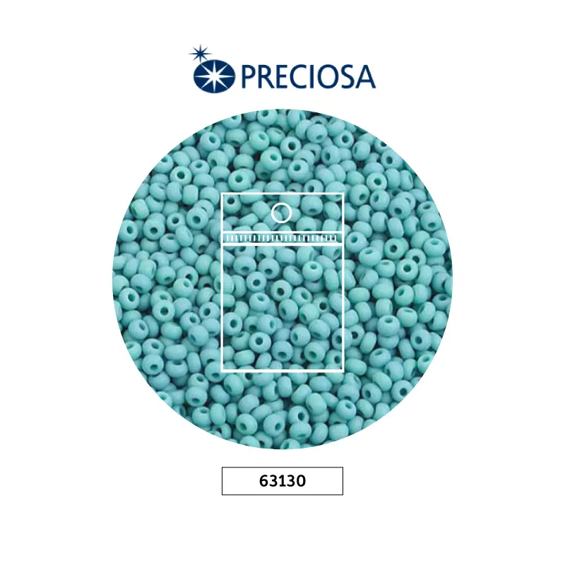 Mostacilla checa preciosa 2mm 63130 verde turqueza x 50g